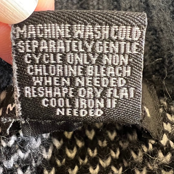 Y2K preppy work POOF NEW YORK Black White Grid Mock Neck Sweater Knit Top Siz L - Picture 6 of 16